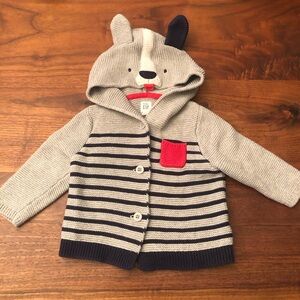 *Rare Style* Gap Striped Dog Cardigan Sweater 6-12M